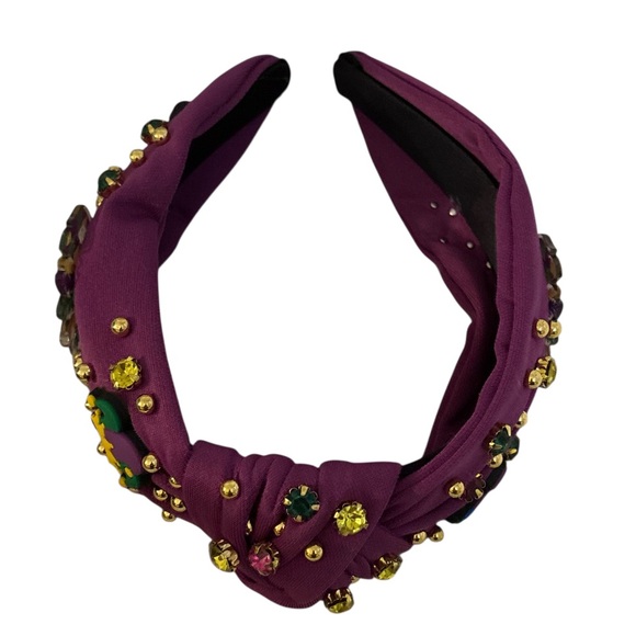 Mardi Gras Embellished Purple Headband - Picture 4 of 6